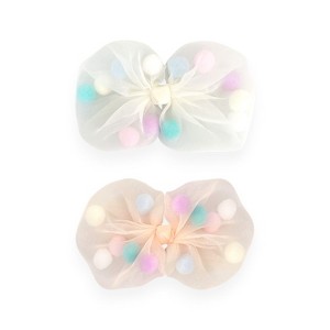 Summer Crystal - Tulle Bow Hair Clips - 2PK - 1 of 4