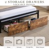 NicBex Full/Queen Bed Frame with Led and Charging Station,Platform Bed Frame with Headboard and 2 Drawers,Strong Metal Slats,Easy Assembly,Black+Brown - 4 of 4