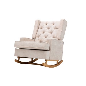 NicBex Polyester Glider Rocking Chair,Upholstered Nursery Rocking Chairs with High Backrest,Modern Rocking Chair,Nursing Chair for Bedroom,Beige - 1 of 4