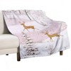 FIONECA Elegant Gold Reindeer Christmas Blanket with Snowy Landscape Pattern Soft Warm Holiday Decor Throw 30x40 inches - 2 of 4