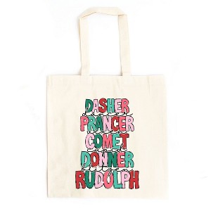City Creek Prints Reindeer Stacked Canvas Tote Bag - 15x16 - Natural - 1 of 2