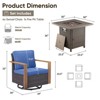 Buenhomino Outdoor Furniture with Fire Pit -Patio Table and Chairs Set of 4 Swivel Patio Chairs for Deck Porch Garden Poolside Backyard - 3 of 4