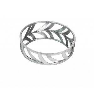 HomeRoots 14" Silver Round Metal Geometric Vanity Tray - 1 of 4