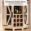 OKD 72" Corner Bar Storage Cabinet, Tall Wine Bar Cabinet w/Barn Door & Adjustable Shelf, Home Bar Cabinet w/LED Light & Glass Rack - 3 of 4