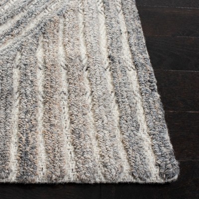 Beige and Gray Wool Handmade Tufted Runner Rug