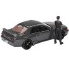 Nissan Skyline GT-R (R32) RHD Gunmetal Gray Metallic with Figure Limited Edition 1/64 Diecast Model Car by Mini GT - 3 of 4