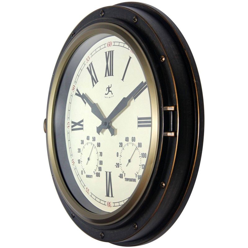 16&#34; Forecaster Indoor/Outdoor Wall Clock Bronze - Infinity Instruments, 5 of 8