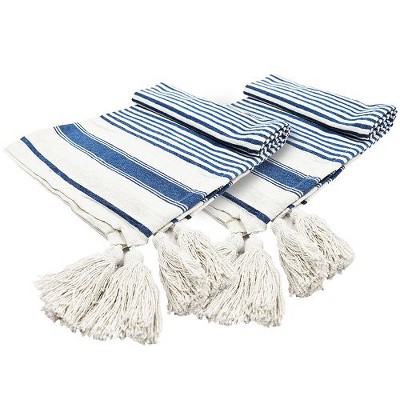 Sapphtopaz 50x60" Decorative Cotton Throw Blanket with Tassels, 2-Pack Decorative Recycled Cotton Accent Blanket, Lightweight Blanket for Bed, Couch
