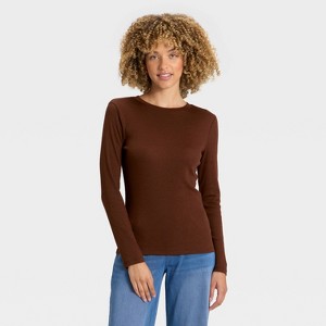Women's Slim Fit Long Sleeve Top - A New Day™ - 1 of 4