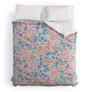 Deny Designs 3pc King Schatzi Brown Laural Ditsy Ivory Comforter and Sham Set - 1 of 4