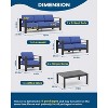 Blue 7-Piece Aluminum Patio Set - Sectional sofa & coffee table with washable cushions for porch, poolside or deck. - 2 of 4