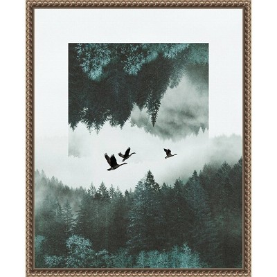 Misty Skein II Abstract Surreal Landscape Canvas Print with Bronze Frame