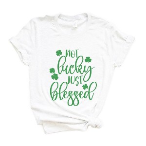 Simply Sage Market Women's Not Lucky Just Blessed Short Sleeve Graphic Tee - 1 of 4