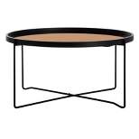 Ruby Round Tray Top Coffee Table Rose Gold/Black - Safavieh