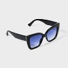 Women's Oversized Cateye with Metal Sunglasses - A New Day™ Black - 2 of 2