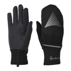 TrailHeads Womens Running Gloves - Touchscreen Fingers & Convertible Waterproof Mitten Shell - 1 of 4