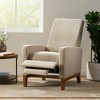 Fabric Push-Back Club Recliner with Rubberwood Legs and Contemporary Design - 3 of 4