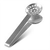2 PCS Stainless Steel Round Teabag Tongs Tea Bag Squeezer Holder Grip(Silver) - 2 of 4