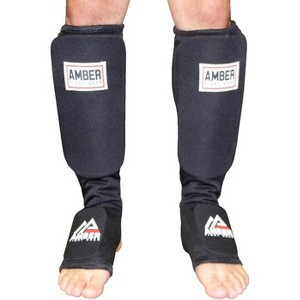 Amber Fight Gear Nylon Shin and InstepMuay Thai Shin-n-Step for Muay Thai Kickboxing MMA Protective Training Sparring Shin Guards Pair - 1 of 4