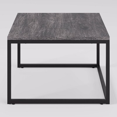 Fort Worth Dark Gray Wood and Metal Square Nesting Coffee Tables