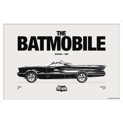 Trends International DC Comics Batman: 85th Anniversary - The Batmobile 1966 Framed Wall Poster Prints