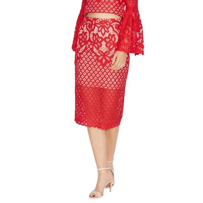 Women's Milla Lace Midi Overlay Pencil Skirt - BARDOT