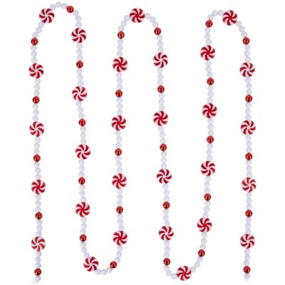 66' x 0.15 inch Red Beaded Artificial Christmas Garland - Unlit