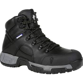 Men's Michelin HydroEdge Steel Toe Puncture-Resistant Waterproof Work Boot, XHY866, Black, Size 8