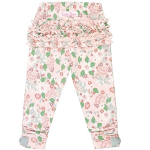RuffleButts Baby Girls Ruched Bow Leggings - 1 of 4