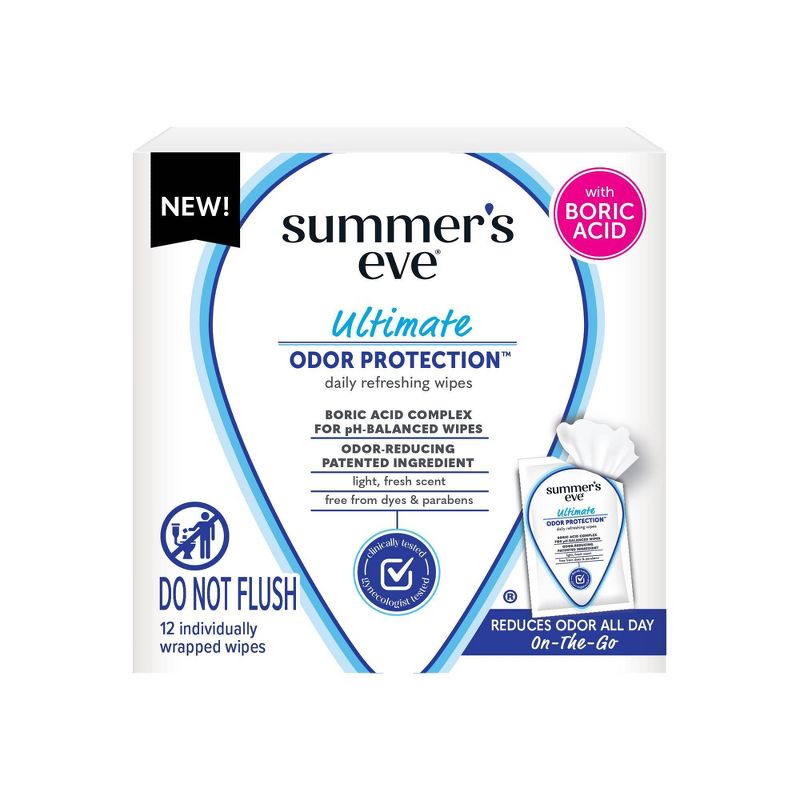 Summer&#39;s Eve Odor Relief with Boric Acid Wipes - 12ct, 1 of 10