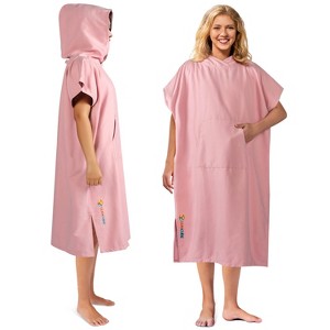 SUN CUBE Lightweight Surf Beach Towel Changing Robe with Hood, Quick Dry Microfiber Wetsuit with Pocket for Surfing Men Women - 1 of 4