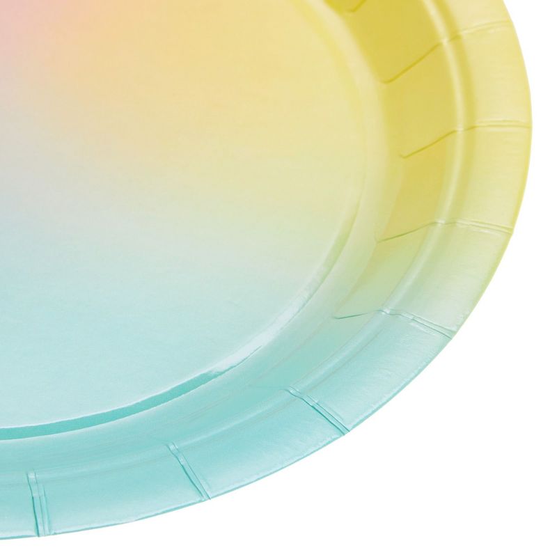Blue Panda 80-Pack Pastel Rainbow Disposable Paper Plates 9" Birthday Party Supplies, 5 of 10