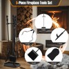 Resenkos Fireplace Toolset,5-Piece Fireplace Tool Set with Tong Brush Shovel Poker Stand-Black - 4 of 4