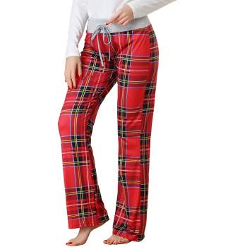 DAGİ Red Christmas Pants, Chequered, Slim Fit, Long Leg, Sleepwear
