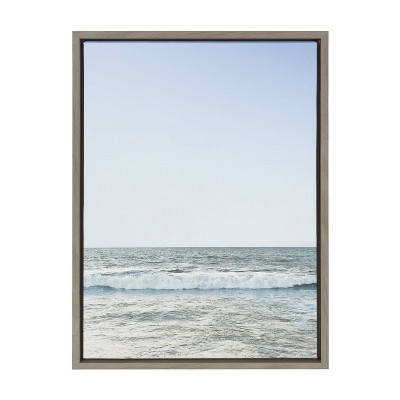 18" x 24" Sylvie Pale Blue Sea by The Creative Bunch Studio Framed Wall Canvas Gray - Kate & Laurel All Things Decor