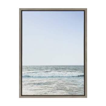 Sylvie Pale Blue Sea by The Creative Bunch Studio Framed Wall Canvas - Kate & Laurel All Things Decor
