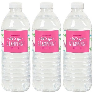 Big Dot of Happiness Let's Go Glamping - Camp Glamp Party or Birthday Party Water Bottle Sticker Labels - Set of 20 - 1 of 4