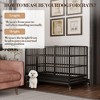 Folding Dog Crate with Wheels, Heavy Duty Metal Dog Kennel with Double Door and Removable Tray, for Small, Medium and Large Breed - 3 of 4