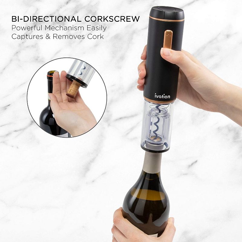 Ivation Electric Wine Opener with Wine Foil Cutter for Wine Bottles, 4 of 8