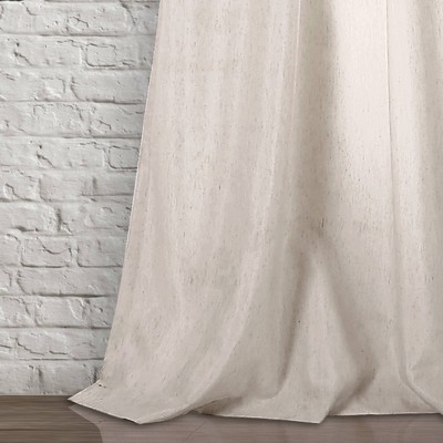 Neutral Linen Polyester Light-Filtering Rod Pocket Curtain Panels, 40" x 95"