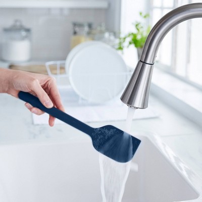 Navy Blue Silicone 5-Piece Cooking Utensil Set with Steel Core