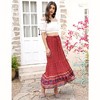 Women's Summer Elastic High Waist Boho Maxi Skirt Casual Ruffle A Line Long Skirt Flowy Midi Skirt - 3 of 4