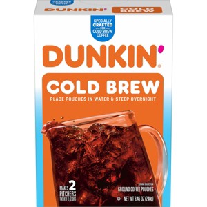 Dunkin' Cold Brew Medium Roast Ground Coffee Packs - 8.46oz - 1 of 4