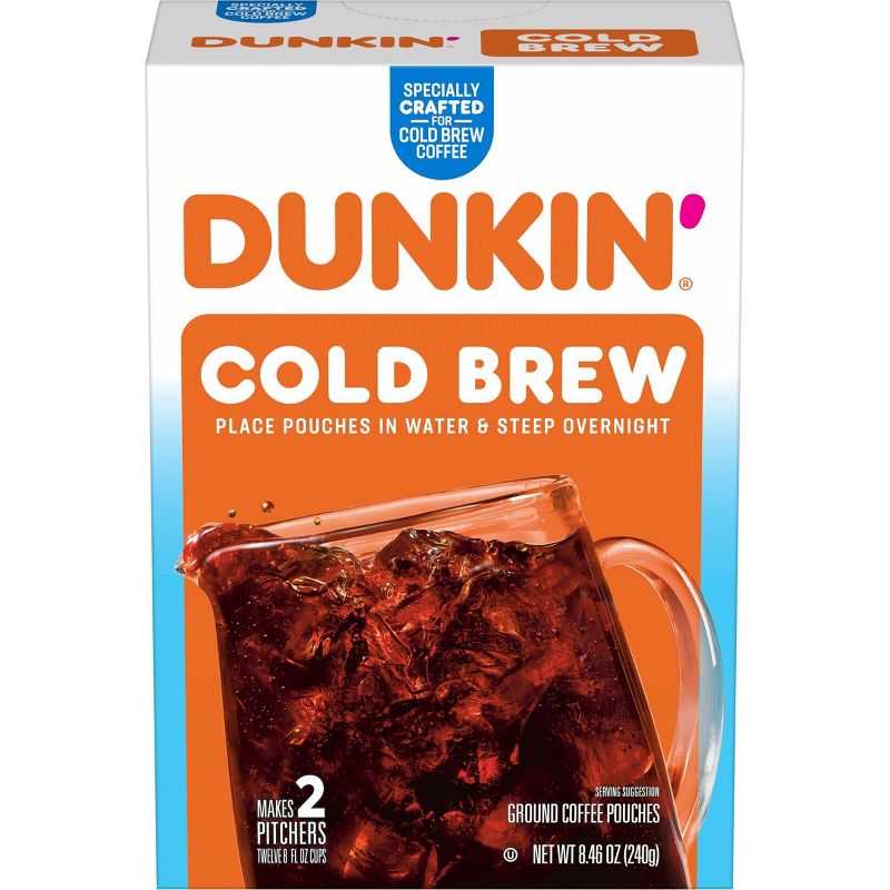 Dunkin&#39; Cold Brew Medium Roast Ground Coffee Packs - 8.46oz, 1 of 11