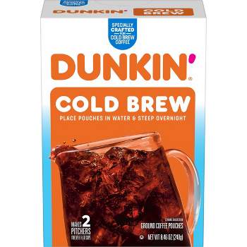 Dunkin' Cold Brew Medium Roast Ground Coffee Packs - 8.46oz