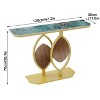 Artloge Genuine Marble Console Table Hallway Entrance Storage Gold Leaf Base GREEN - 3 of 4