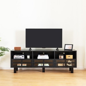 XIYUYEU TV Stand American Country Style TV Console Media Console with toughened glass door panel - 1 of 4