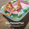 Jasonwell 4-in-1 Inflatable Tanning Pool Lounger, 70"x46" Sunbathing Raft with Pillow, Cyan Pink, Large Float for Adults - 2 of 4