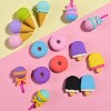 HTUTWOO Food Earsers for Kids, 16 Pcs 3D Cute Mini Ice Cream Donut Take Apart Erasers, Cool Fun Puzzle Desk Pet Erasers for Girls & Back to School - 4 of 4
