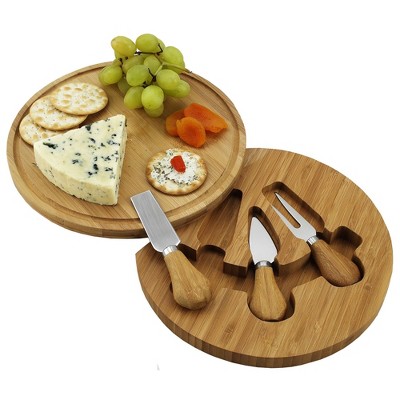 Picnic at Ascot Personalized Engraved Bamboo Charcuterie Board with Cheese Knives